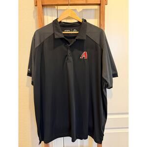Antigua-Black MLB AZ Diamondbacks w/stripe sleeves-performance Golf Polo-2XL